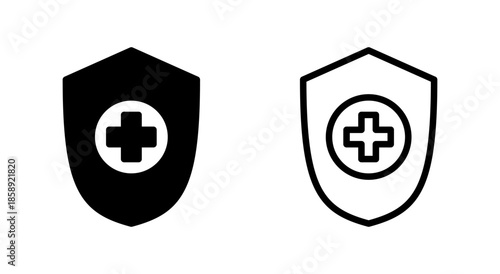 Health insurance icon symbol for apps and websites. Insurance health document sign and symbol