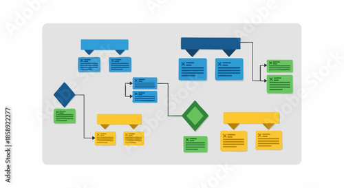 Flowchart Diagram with Decision Points and Processes for Business Analysis.