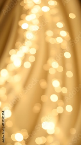 Gentle soft light, dynamic motion, long exposure time photography of white and gold sparkles, background for products and invitations, blurred lines, action poses, diffused shadows. Vertical image.