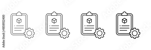 Stock List Icons Vector Set In Different Stroke Line Style