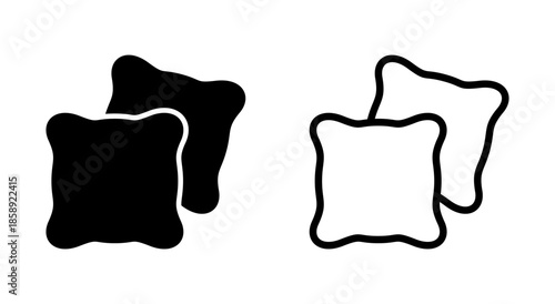 Pillow icon symbol for apps and websites. Pillow sign and symbol. Comfortable fluffy pillow