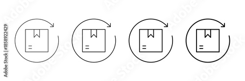 Goods Entry Icons Vector Set In Different Stroke Line Style
