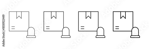 Stock Alert Icons Vector Set In Different Stroke Line Style