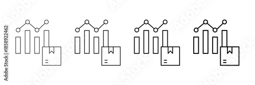 Inventory Chart Icons Vector Set In Different Stroke Line Style