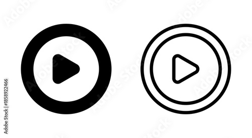 Play icon symbol for apps and websites. Play button sign and symbol