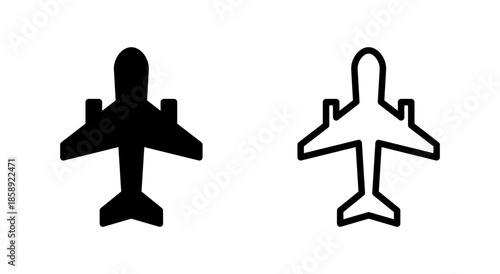 Plane icon symbol for apps and websites. Airplane sign and symbol. Flight transport symbol. Travel sign. aeroplane
