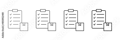 Pick List Icons Vector Set In Different Stroke Line Style