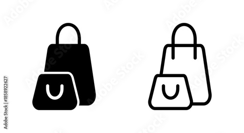 Shopping bag icon symbol for apps and websites. shopping sign and symbol