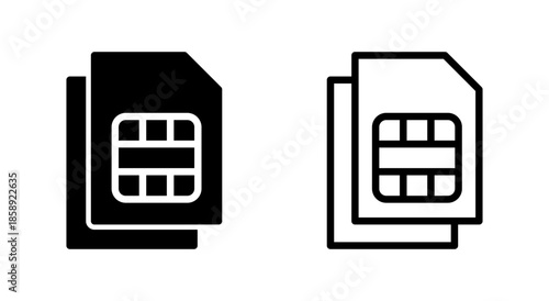 Sim card icon symbol for apps and websites. dual sim card sign and symbol