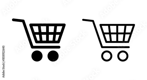 Shopping icon symbol for apps and websites. Shopping cart sign and symbol. Trolley icon