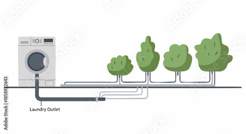 Wastewater recycling system for irrigation of trees and plants.