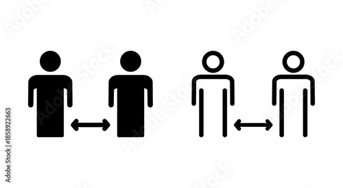 Social distance icon symbol for apps and websites. social distancing sign and symbol. self quarantine sign