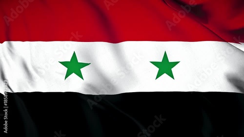 Syria Flag Animation Close-up 4K