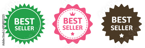 Best Seller Badge Logo Design Template for Business Product, Vector Illustration Featuring Premium Quality Emblem