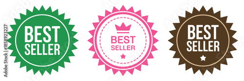 Best Seller Badge Logo Design Template for Business Product, Vector Illustration Including Award Emblem, Promotional Label, Marketing Graphics
