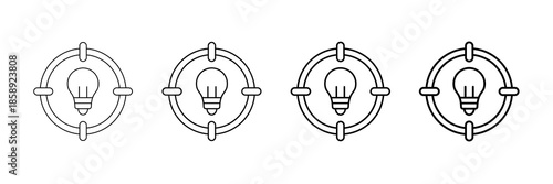 Smart Goals Icons Vector Set In Different Stroke Line Style