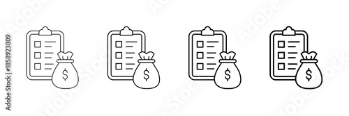 Bonus Plan Icons Vector Set In Different Stroke Line Style