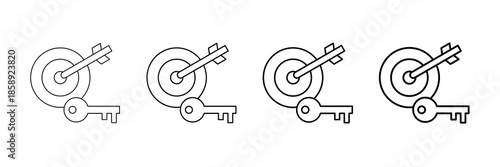 Okr System Icons Vector Set In Different Stroke Line Style
