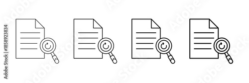 Review Cycle Icons Vector Set In Different Stroke Line Style
