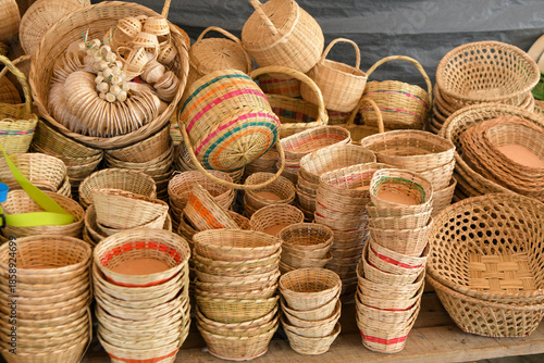 handmade baskets out of natural fibers
