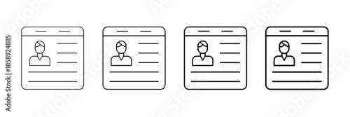 User Persona Icons Vector Set In Different Stroke Line Style