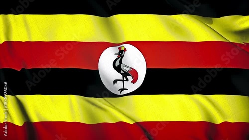 Uganda Flag Animation Close-up 4K