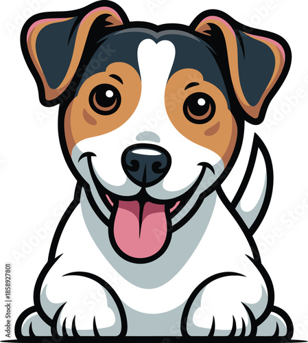  Cute cartoon a illustrator vector Jack Russell Terrier