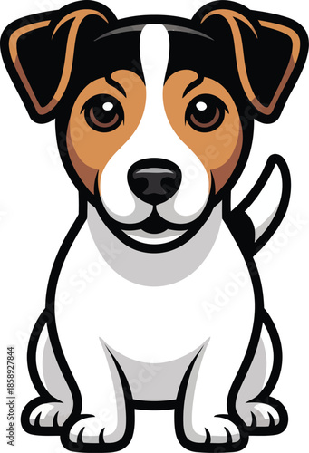  Cute cartoon a illustrator vector Jack Russell Terrier
