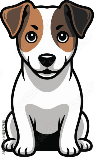  Cute cartoon a illustrator vector Jack Russell Terrier