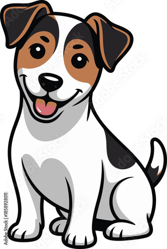  Cute cartoon a illustrator vector Jack Russell Terrier