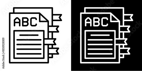 Tagged Icon Set White Style Collection