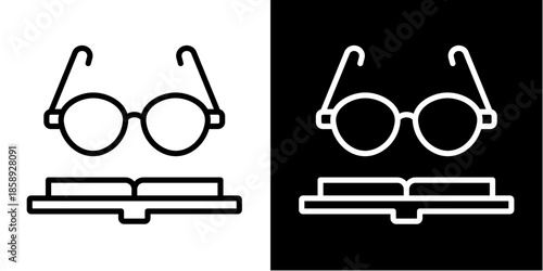 Learn Icon Set White Style Collection