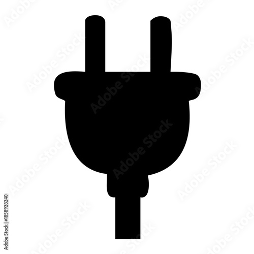 電源プラグのシンプルアイコン　Simple Power Plug Icon