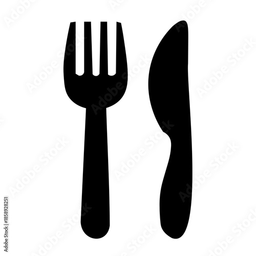 フォークとナイフの食事アイコン　Fork and Knife Food Icon