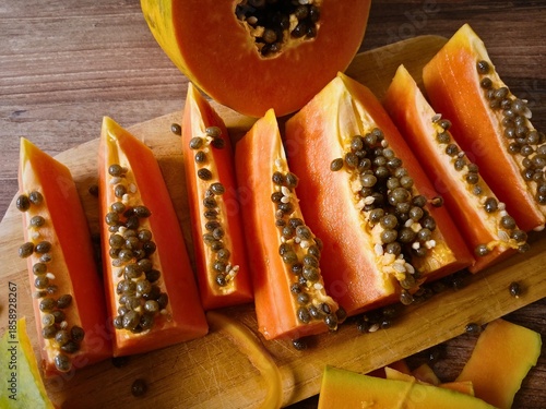 Wallpaper Mural sliced fresh papaya Torontodigital.ca