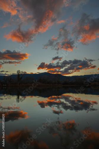 Arizona sunset over lake at Dead Horse Ranch, Arizona