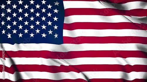 United States - American - US Flag Animation Close-up 4K