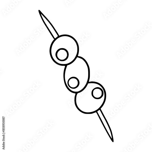 minimalist cocktail pick garnish outline