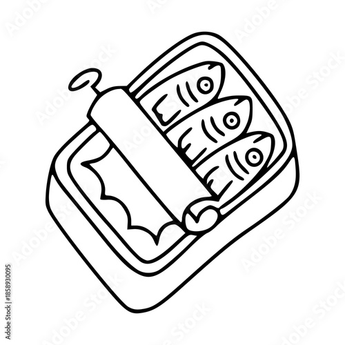 vintage style canned goods line drawing