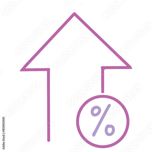 Vector Sketch Growth Percentage Arrow for Business Success