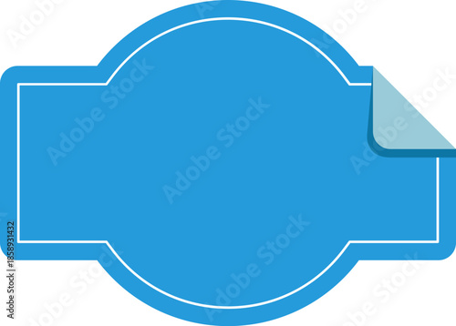 Blank blue label tag graphic