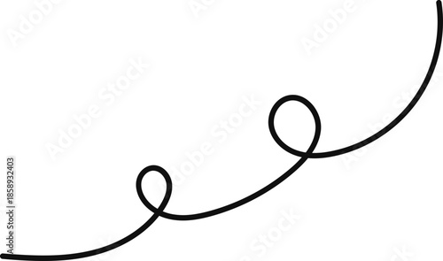 Hand drawn curly black stroke
