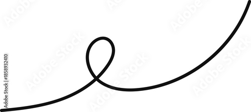 Minimalist black scribble with loop