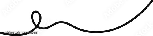 Minimalist black curly line art