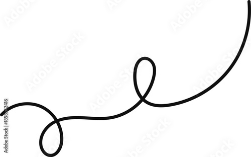 Minimalist black curved line doodle