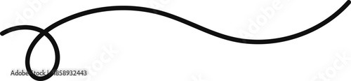 Black decorative curly line stroke