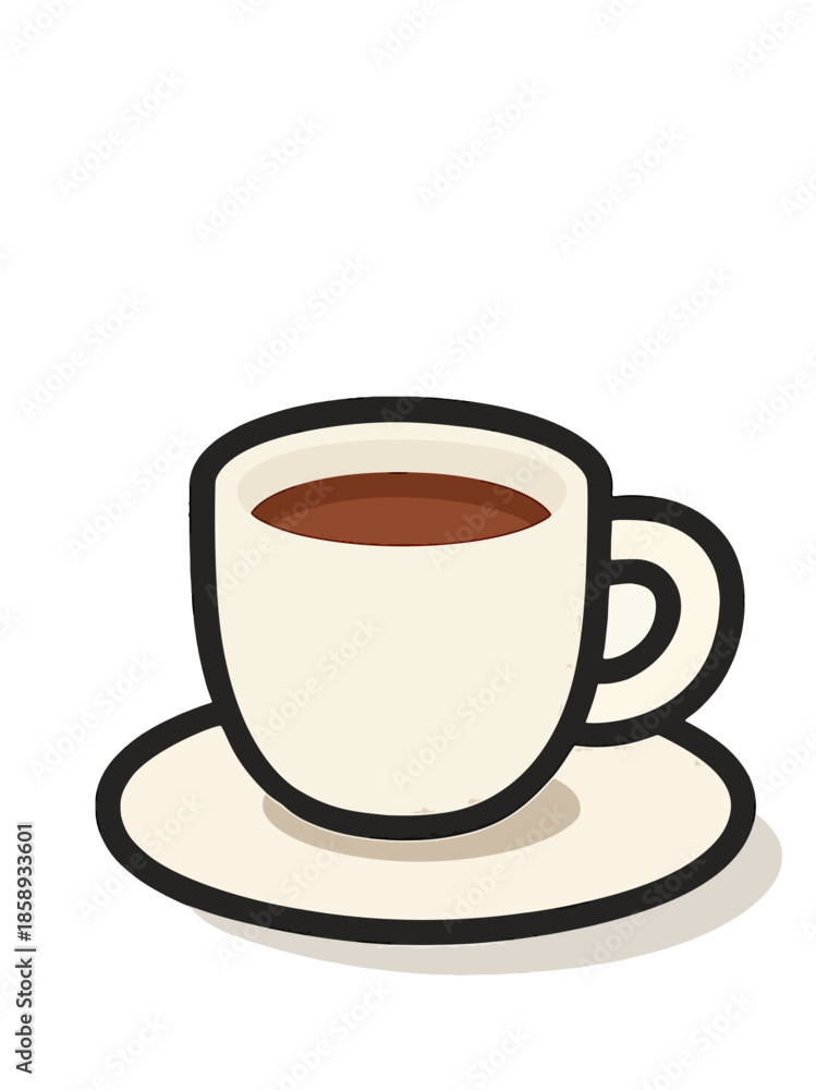 Obraz premium White Coffee Cup Illustration.