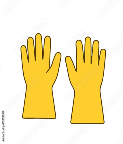 Yellow Protective Work Gloves.
