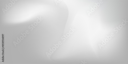 Silver foil background with metal mirror texture. Chrome gradient surface with light gloss. Vector aluminum grey sheet with reflection abstract