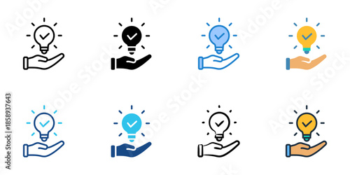 Problem solving icons set multiple style collection. Editable stroke 

